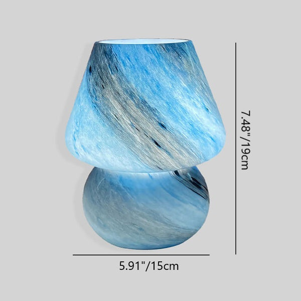 Moderne kreative handgefertigte 1-flammige Tischlampe aus Glas im Planeten- und Pilzdesign für das Schlafzimmer 