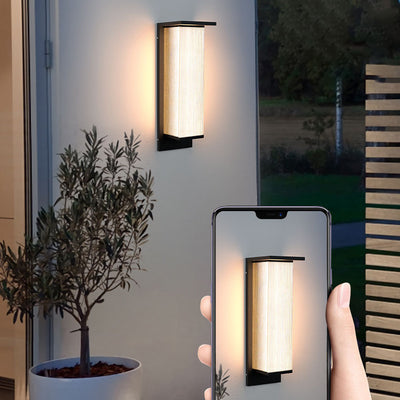 Applique murale extérieure LED en acier inoxydable acrylique rectangulaire étanche solaire minimaliste moderne pour patio extérieur 