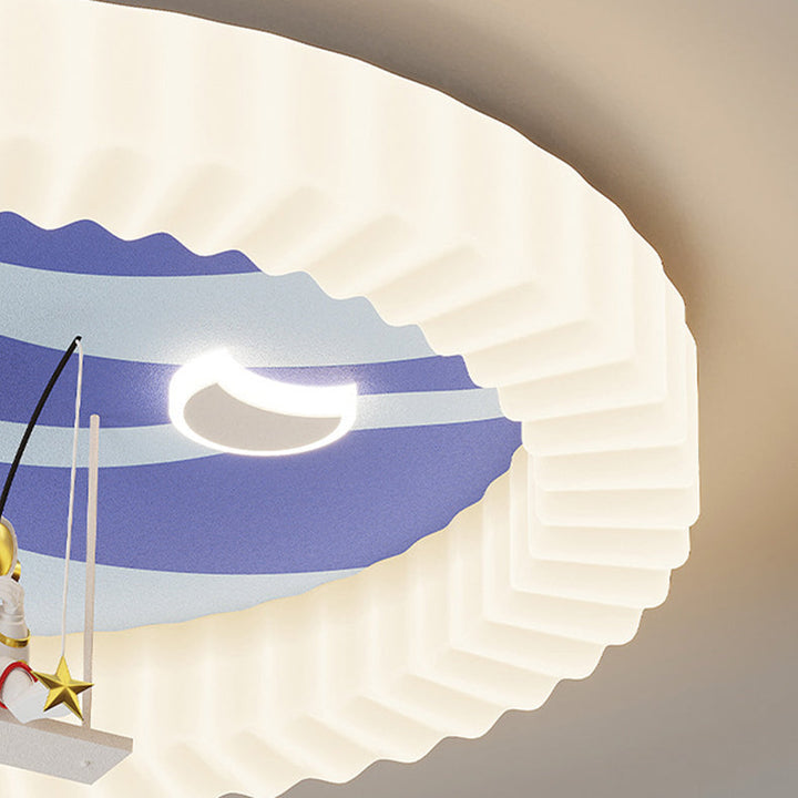 Luz de techo empotrada LED de hierro acrílico redonda creativa contemporánea para dormitorio 