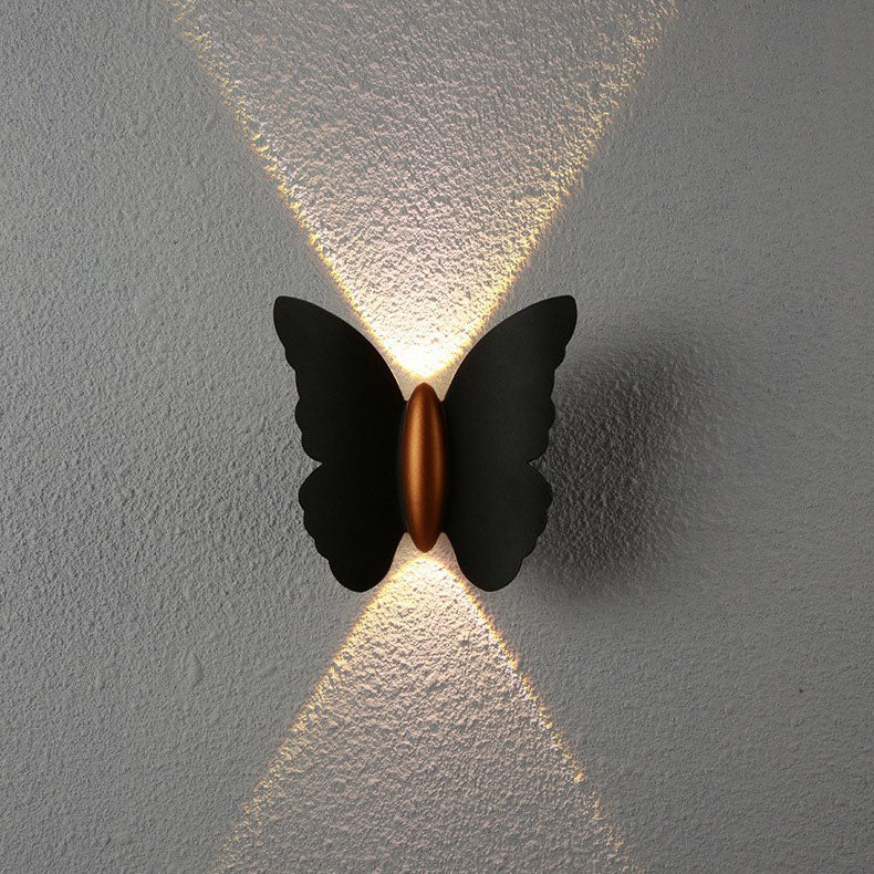 Applique Murale LED Extérieure en Aluminium Étanche Minimaliste Moderne avec Papillon pour Patio Extérieur 