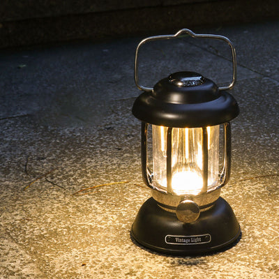 Luz de camping al aire libre USB LED ABS de hierro cilíndrico impermeable minimalista moderna para patio exterior 