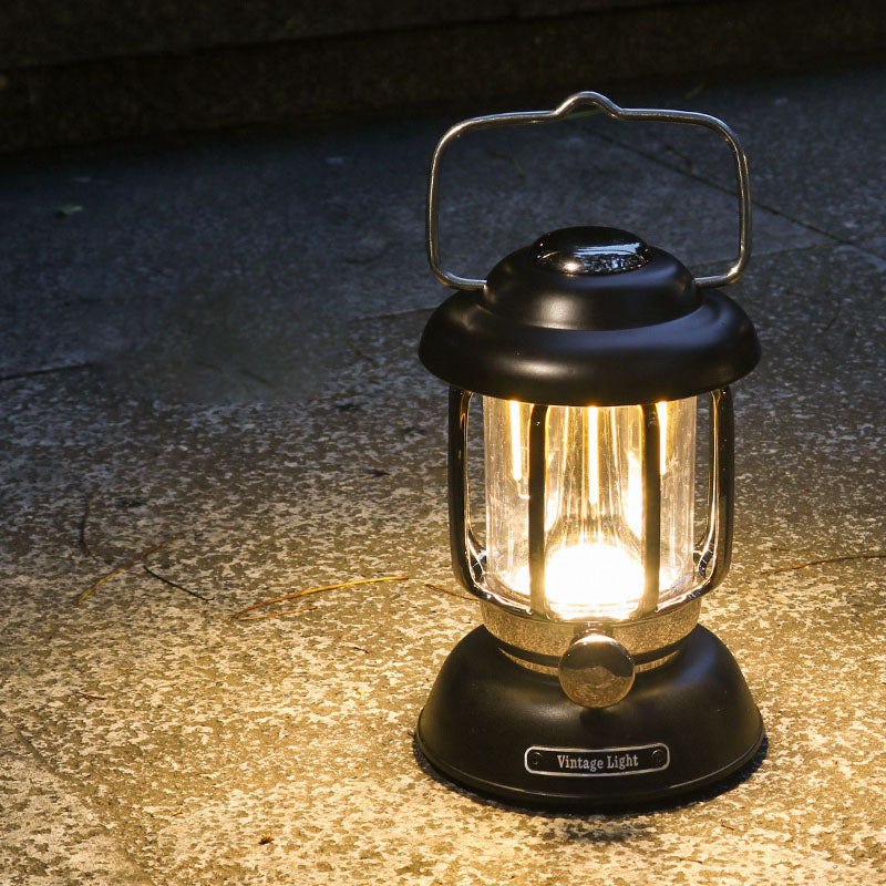 Luz de camping al aire libre USB LED ABS de hierro cilíndrico impermeable minimalista moderna para patio exterior 