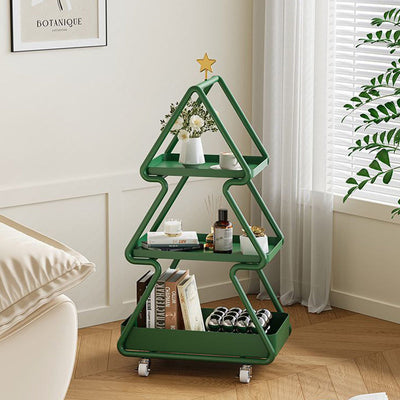 Zeitgenössischer kreativer Weihnachtsbaum Eisen Beistelltisch 3-stufig für Wohnzimmer 