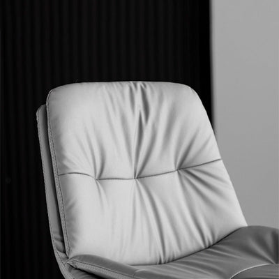 Taburete de barra con respaldo contemporáneo nórdico base redonda cojín rectangular cuero nappa espuma estructura de metal para comedor 