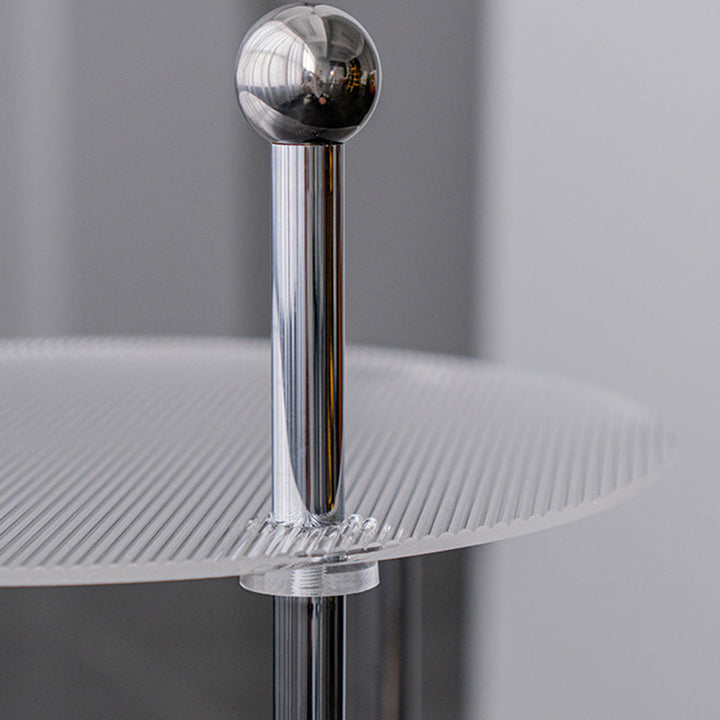 Mesa Auxiliar Desmontable Moderna Minimalista de Nube de Acrílico y Acero Inoxidable de 2 Niveles para Sala de Estar 