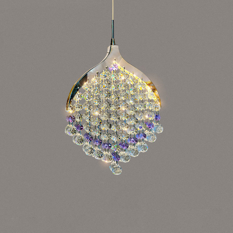 Lustre à LED en cristal en forme de goutte d&