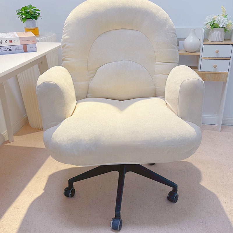 Zeitgenössischer skandinavischer gebogener quadratischer Baumwoll-Leinen-Nylon-Schreibtischstuhl mit Rückenlehne und Armlehne für das Home Office 