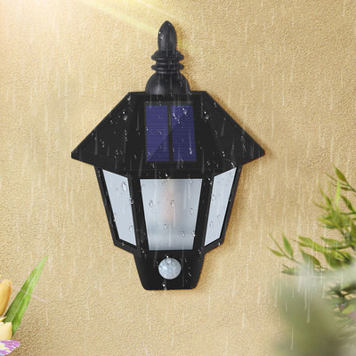 Modern Art Deco Solar Half Hexagonal ABS PC LED Wall Sconce Lamp For Outdoor Patio
