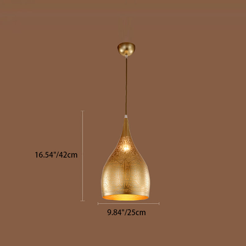 Suspension lumineuse à 1 lumière en fer rond traditionnel européen pour salon 