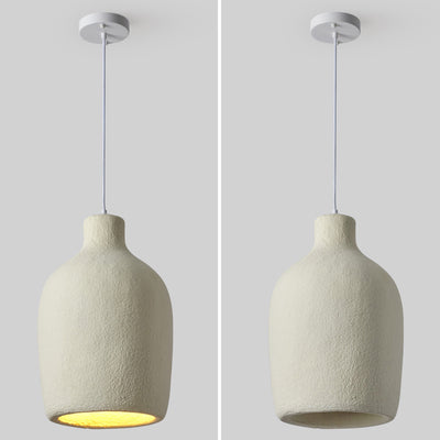 Traditionelle japanische Fiberglas-Eisenflasche, runde 1-flammige Pendelleuchte für Esszimmer 