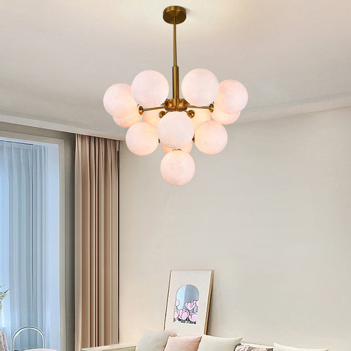 Lámpara de araña contemporánea creativa de luna orbe de hierro PLA 5/13 luces para sala de estar 