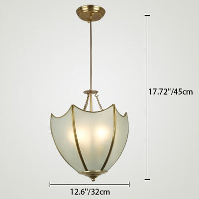 Modern Minimalist Creative All Copper Flower Shaped 1/3-Light Chandelier