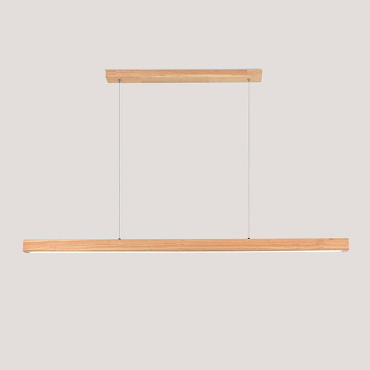 Zeitgenössische Nordic Gummi Holz Acryl Streifen LED Insel Licht Kronleuchter Für Esszimmer 