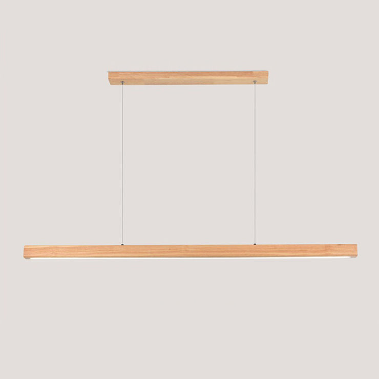 Zeitgenössische Nordic Gummi Holz Acryl Streifen LED Insel Licht Kronleuchter Für Esszimmer 