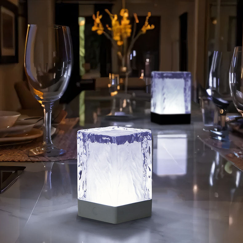 Moderne Einfachheit Harz Quadrat LED Tischlampe für Schlafzimmer 
