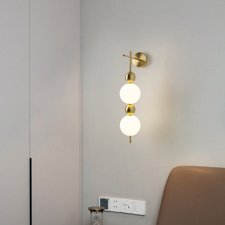 Moderne minimalistische runde Ball String Aluminium Kunststoff LED Wandleuchte Lampe für Schlafzimmer 
