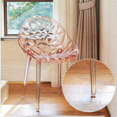 Moderner minimalistischer quadratischer Acrylstuhl mit vier Beinen und Rückenlehne für das Wohnzimmer 