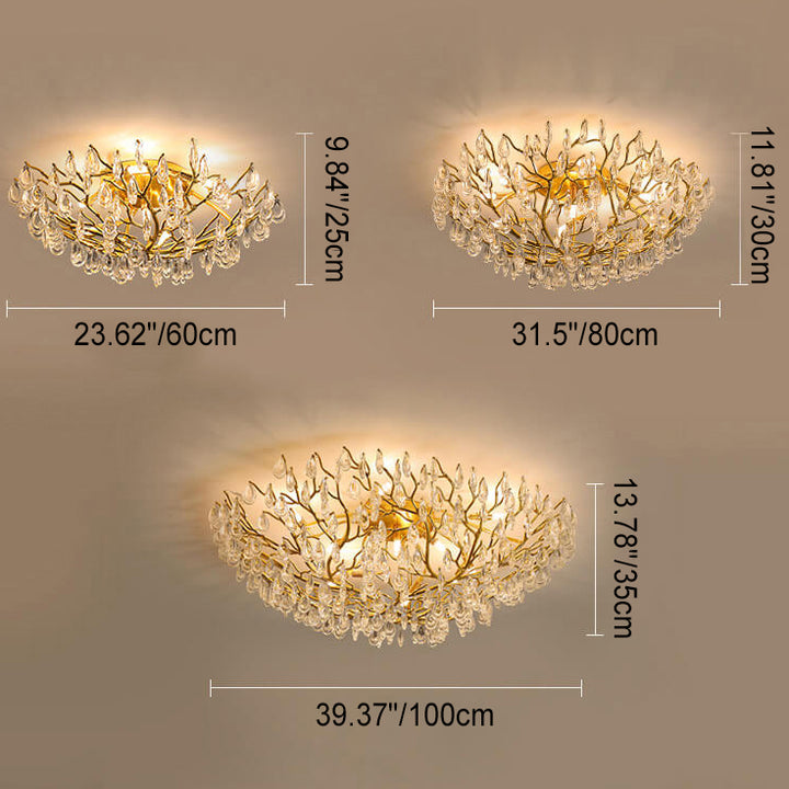 Europäisches Leichtluxus Gold Glamour Kristall 10/12-Licht Deckenleuchte 