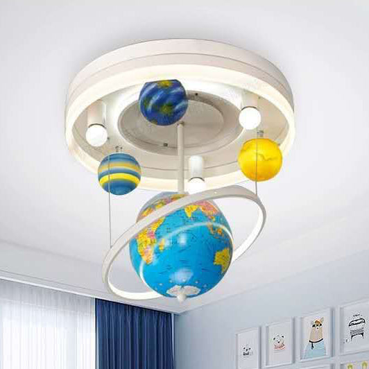 Luz de techo LED empotrada de acrílico con hardware esférico redondo contemporáneo para niños creativos para dormitorio 