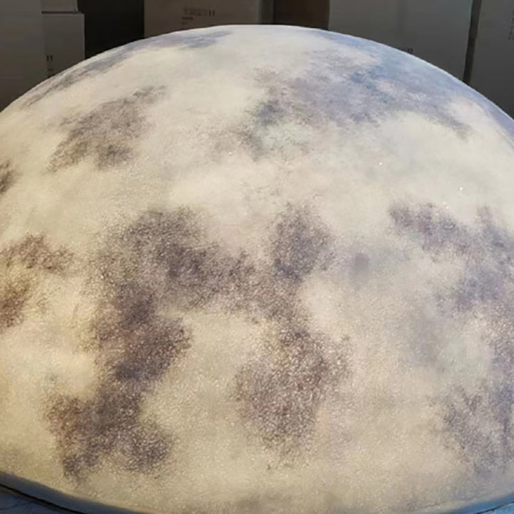 Plafonnier contemporain créatif en résine et fibre de verre demi-cercle lune texture convexe 1-lumière pour chambre 