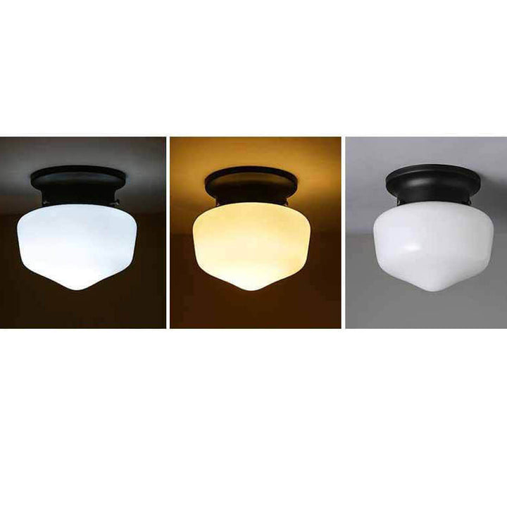 Modern Minimalist Glass Sphere 1-Light Semi-Flush Mount Ceiling Light