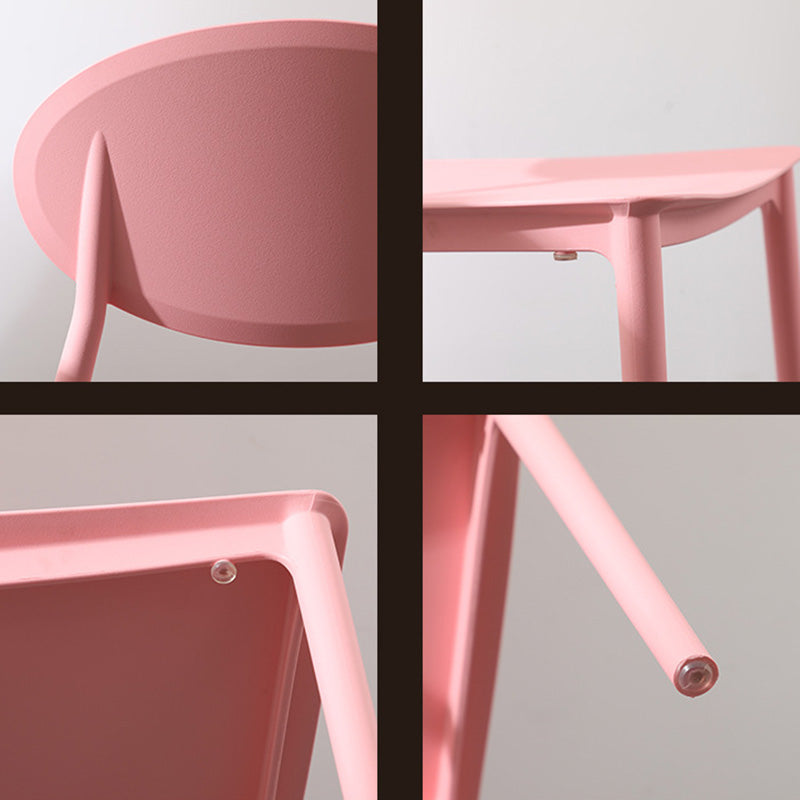 Contemporary Nordic Square PP Dining Chair Backrest Armless For Dining Room