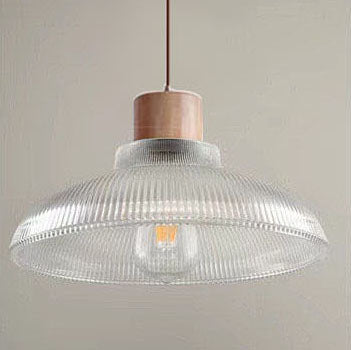 Moderne Minimalistische Gestreifte Scheibe Log Glas 1-Licht Pendelleuchte 