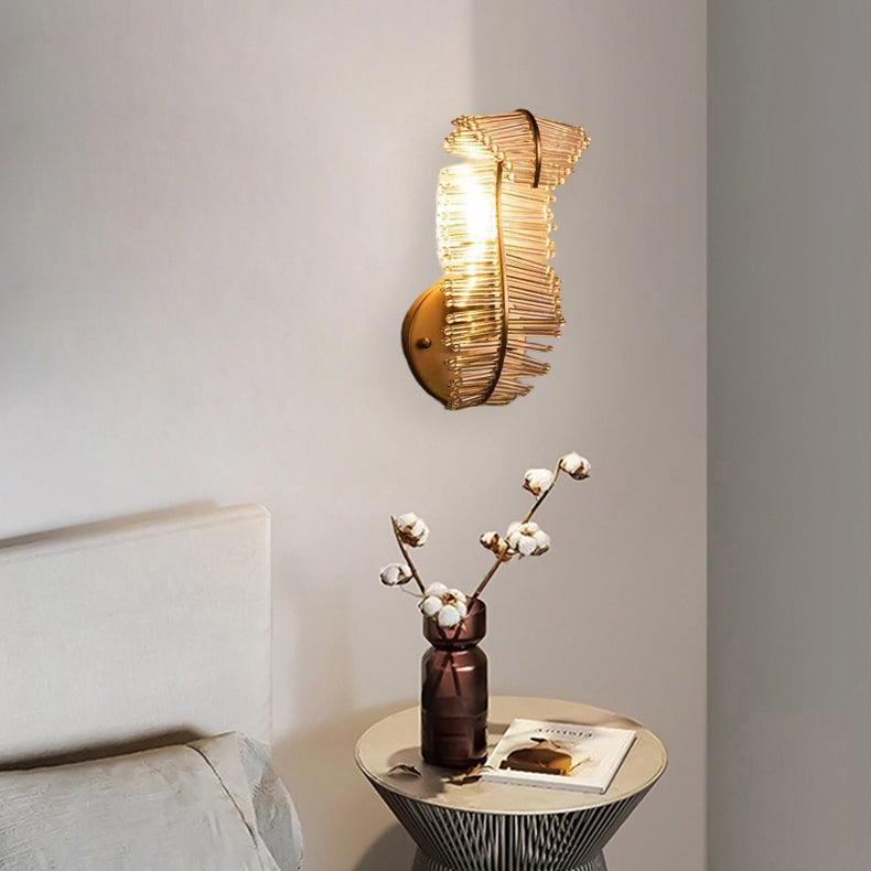Zeitgenössische kreative Blatt Eisen Glas 1/2 Licht Wandleuchte Lampe für Wohnzimmer 