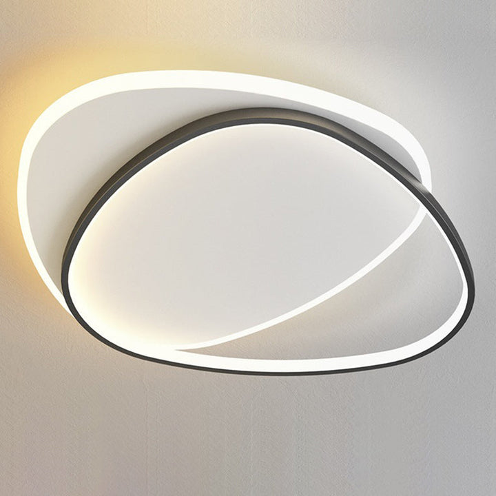 Moderne minimalistische Dreieck ovale Acryl Eisen LED Unterputz Deckenleuchte für Wohnzimmer 