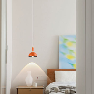 Lámpara colgante LED de cúpula redonda minimalista moderna de aluminio y acrílico para dormitorio 