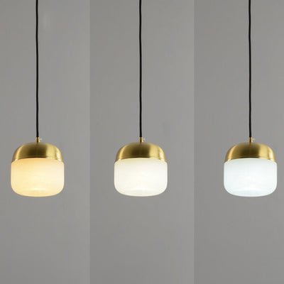 New Chinese Modern Round Lucite Copper 1/3 Light Chandelier
