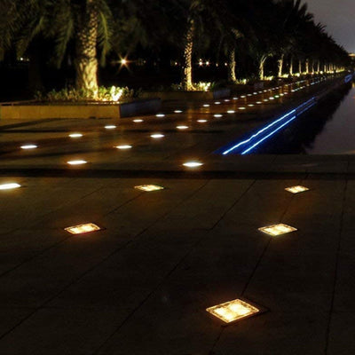 ضوء LED خارجي من الأكريليك لأرضية بلاط مربعة مزخرفة مقاومة للماء تعمل بالطاقة الشمسية الإبداعية المعاصرة للحديقة 