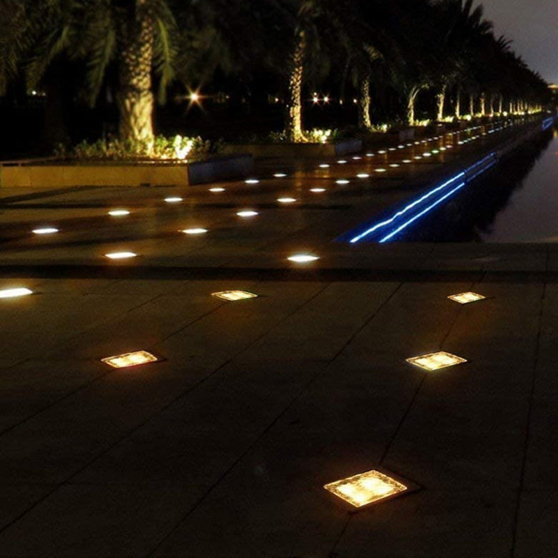 ضوء LED خارجي من الأكريليك لأرضية بلاط مربعة مزخرفة مقاومة للماء تعمل بالطاقة الشمسية الإبداعية المعاصرة للحديقة 