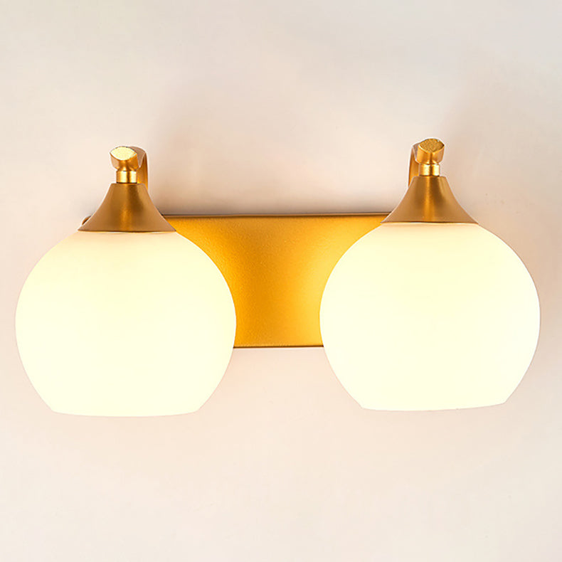 Applique Murale Moderne Simplicité Fer Verre Boule 1/2 Lumière Pour Chevet 