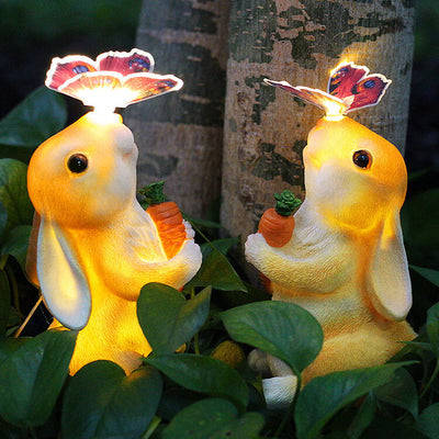 Solar Waterproof Luminous Rabbit Resin LED Outdoor Garden Decoration Landscape Light
