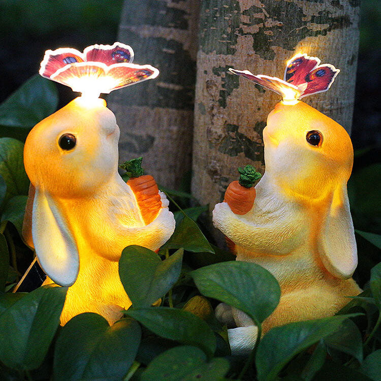 Solar Waterproof Luminous Rabbit Resin LED Outdoor Garden Decoration Landscape Light