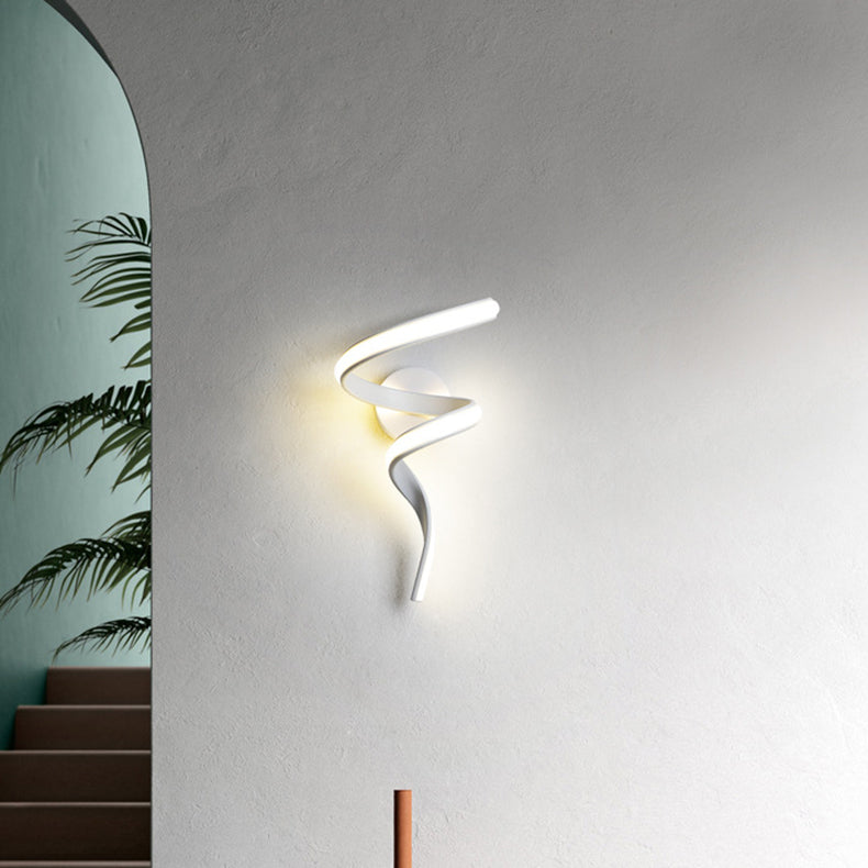 Zeitgenössische kreative Spirale Eisen Aluminium Silikon LED Wandleuchte Lampe für Wohnzimmer 