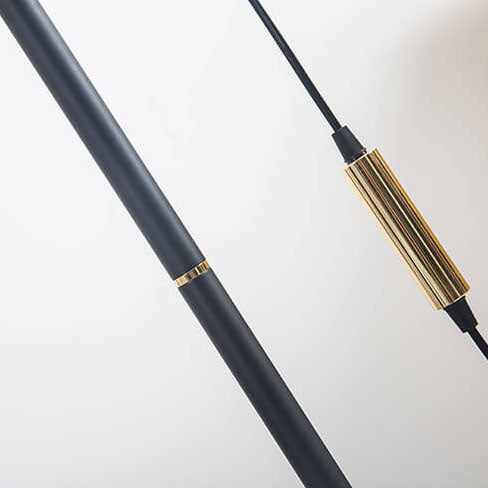 Moderne minimalistische Angelrute Kugel Eisen Glas Marmor 1-Licht Stehlampe 