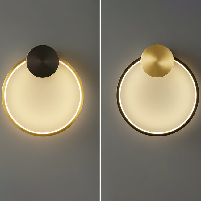 Lámpara de Aplique de Pared LED de Triángulo Cuadrado Círculo de Acrílico Latón Minimalista Moderna Para Sala de Estar 