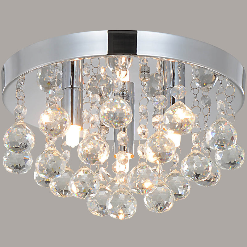 Modern Creative Light Luxury Crystal Round 3-Light Flush Mount Ceiling Light