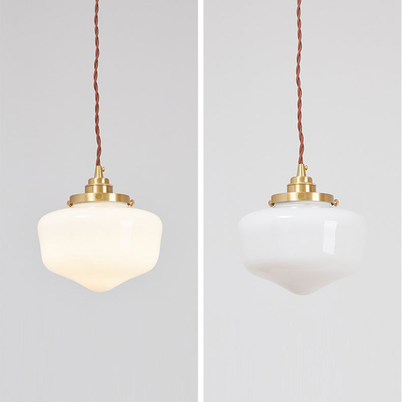 Lustre suspendu en laiton et verre nordique contemporain à 1 lumière pour salon 
