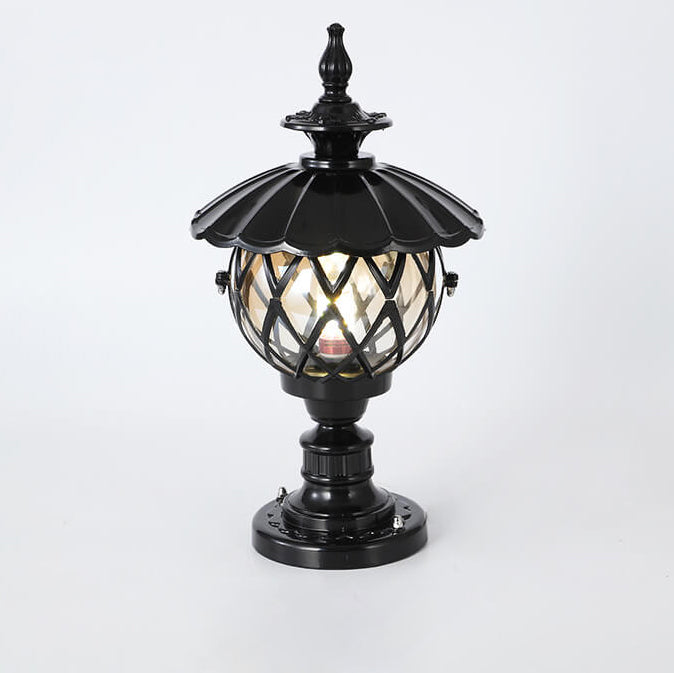 Traditional European Outdoor Lotus Column Head Light 1-Light Waterproof Garden Landscape Light For Outdoor
