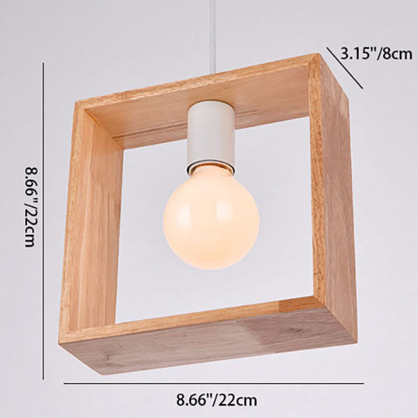 Moderne Einfachheit Holz Geometrische Form 1-Licht Pendelleuchte für das Wohnzimmer 