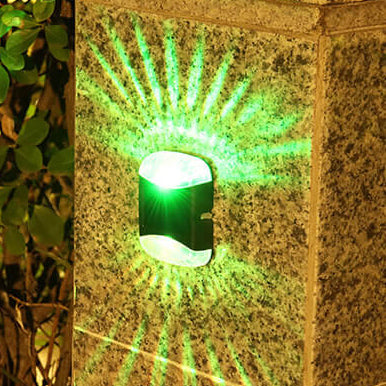 Lámpara de Aplique de Pared Exterior LED Cuadrada de Plástico Impermeable Decorativa Moderna Solar 