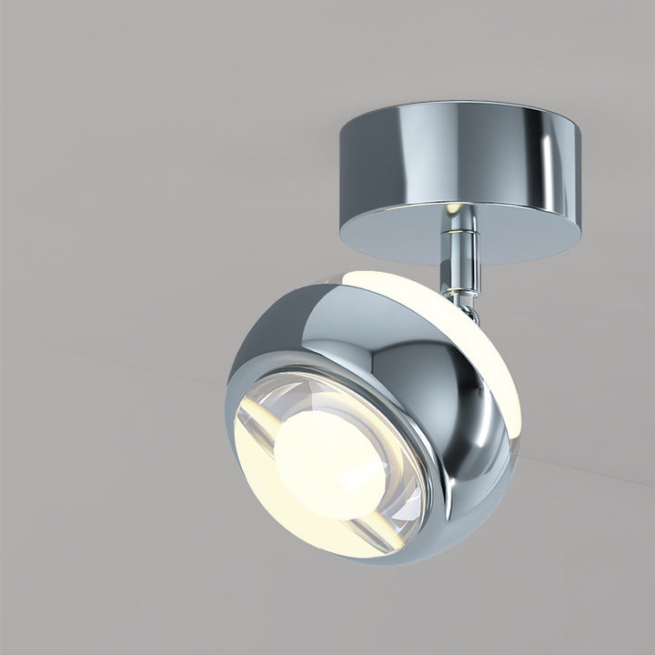 Moderner zylindrischer LED-Deckenstrahler aus Acryl, Aluminium und Eisen im minimalistischen Design, Deckenleuchte in halbbündiger Montage für das Wohnzimmer 