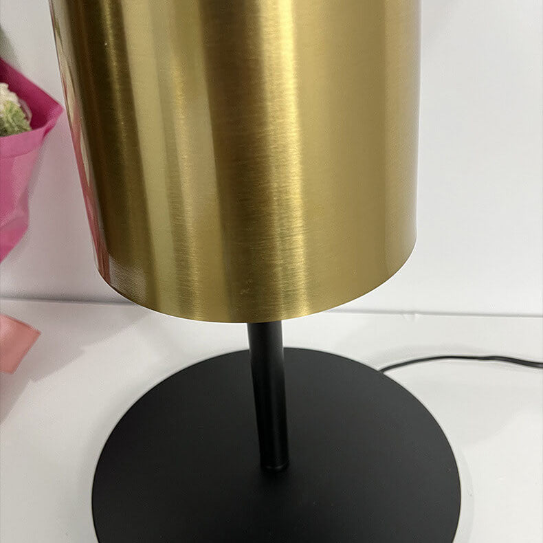 Modern Luxury Drum Cone Fabric Iron 1-Light Table Lamp for Bedroom