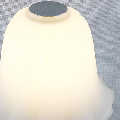 مصباح طاولة LED من الألمنيوم والزجاج بزهرة آرت ديكو الحديثة لغرفة النوم 