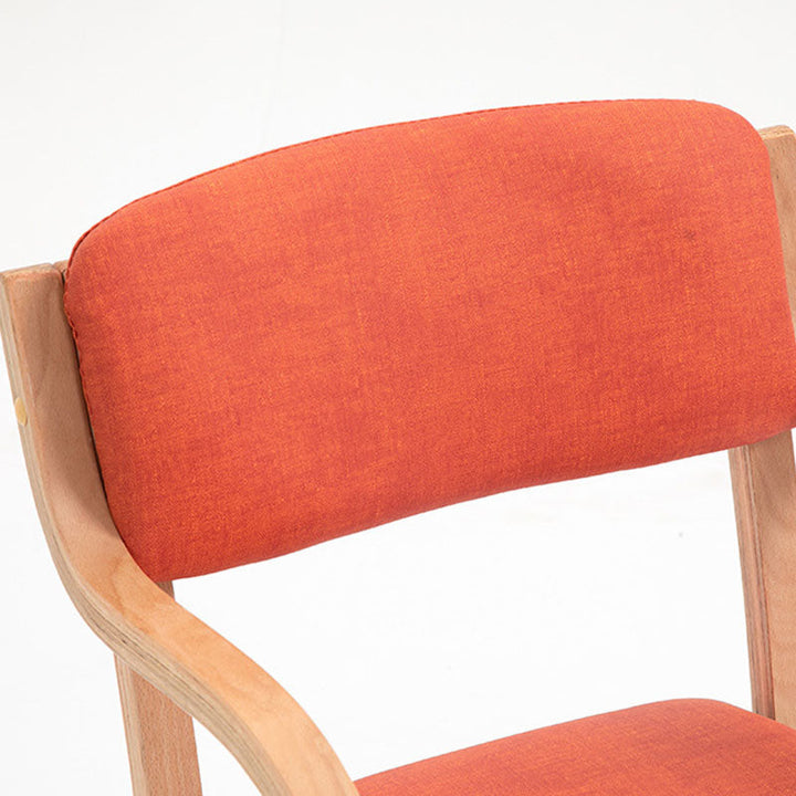 Modern Simplicity Fabric Plywood Sponge Square Curved Dining Chair Backrest Armrest For Dining Room