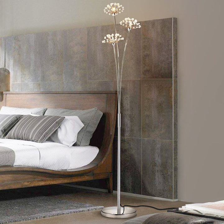 Zeitgenössische skandinavische Löwenzahn-Eisen 3/5 Stehende Stehlampe für Wohnzimmer 