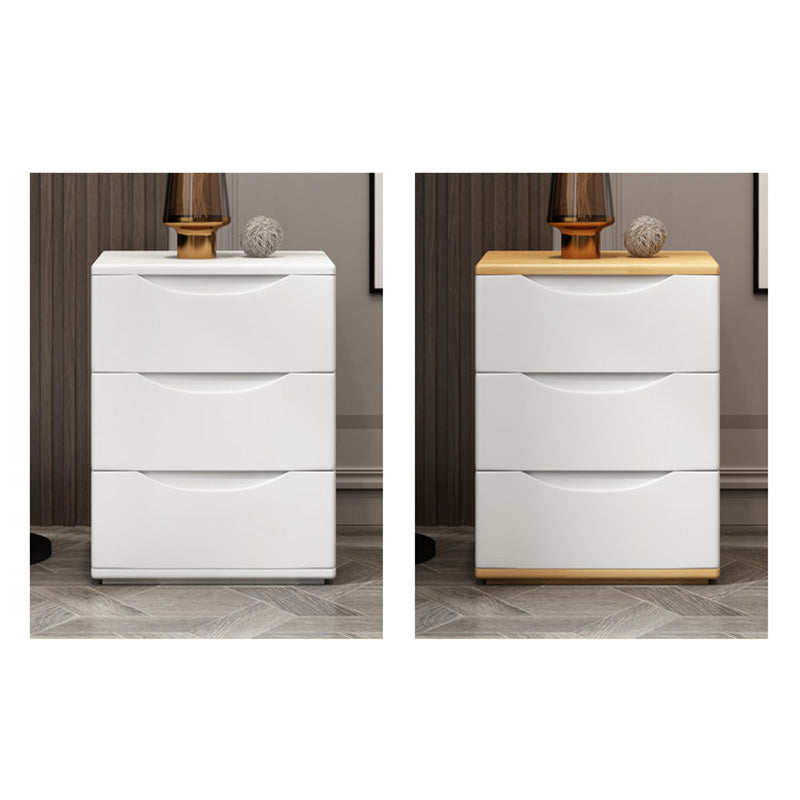 Mesita de noche tradicional japonesa rectangular cúbica de madera de caucho y metal con 2/3 cajones para el lado de la cama 